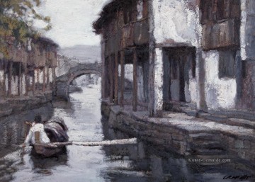 陈逸飞 Chen Yifei Werke - südchinesischen Stadt am Fluss Chinese Chen Yifei